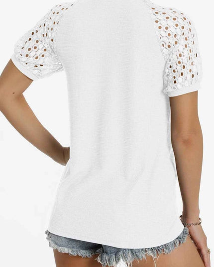 Short Sleeve V - Neck Tee - Trendsi