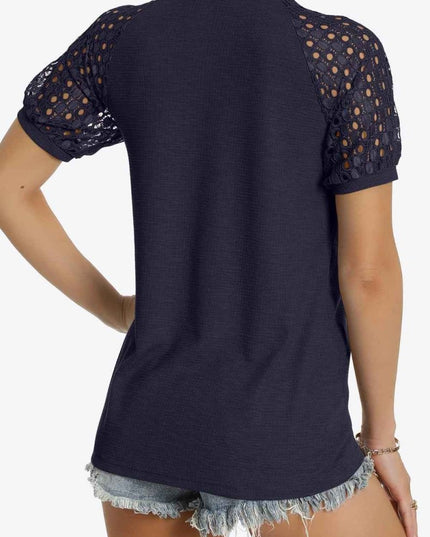 Short Sleeve V - Neck Tee - Trendsi