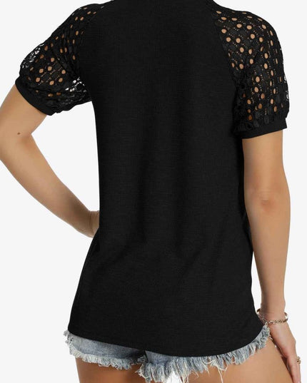 Short Sleeve V - Neck Tee - Trendsi