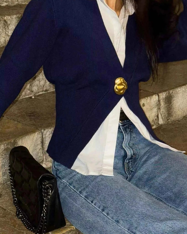 Single - Button Knit Cardigan - Trendsi