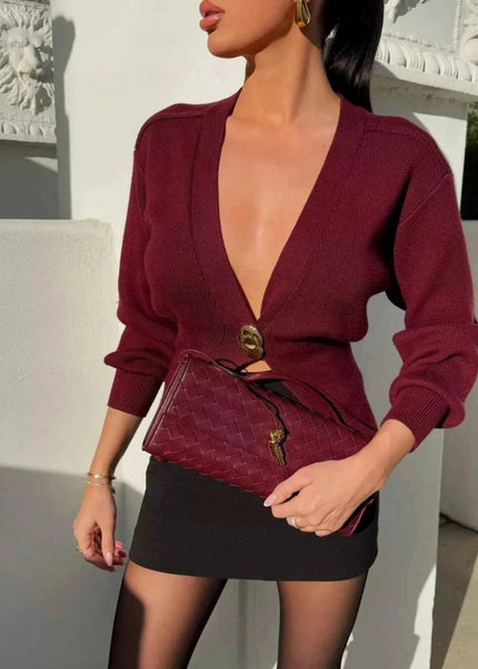 Single - Button Knit Cardigan - Trendsi