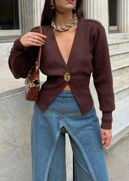 Single - Button Knit Cardigan - Trendsi