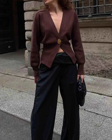 Single - Button Knit Cardigan - Trendsi