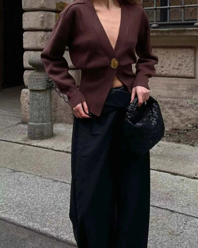 Single - Button Knit Cardigan - Trendsi