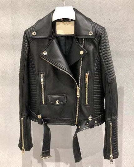 Sleuve Luxury Genuine Leather Jacket Women - Womens Leather Jacket - Inland Leather Co.