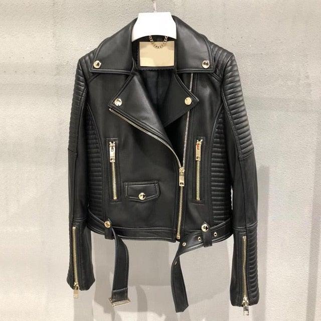 Sleuve Luxury Genuine Leather Jacket Women - Womens Leather Jacket - Inland Leather Co.