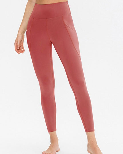 Slim Fit Long Active Leggings with Pockets - Trendsi