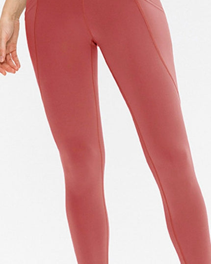 Slim Fit Long Active Leggings with Pockets - Trendsi