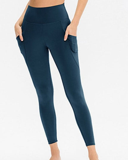 Slim Fit Long Active Leggings with Pockets - Trendsi