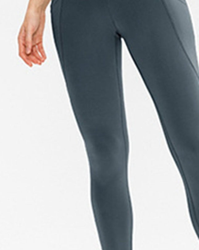 Slim Fit Long Active Leggings with Pockets - Trendsi