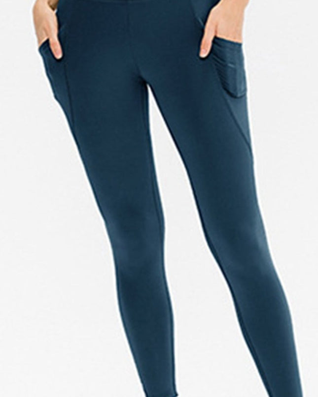 Slim Fit Long Active Leggings with Pockets - Trendsi