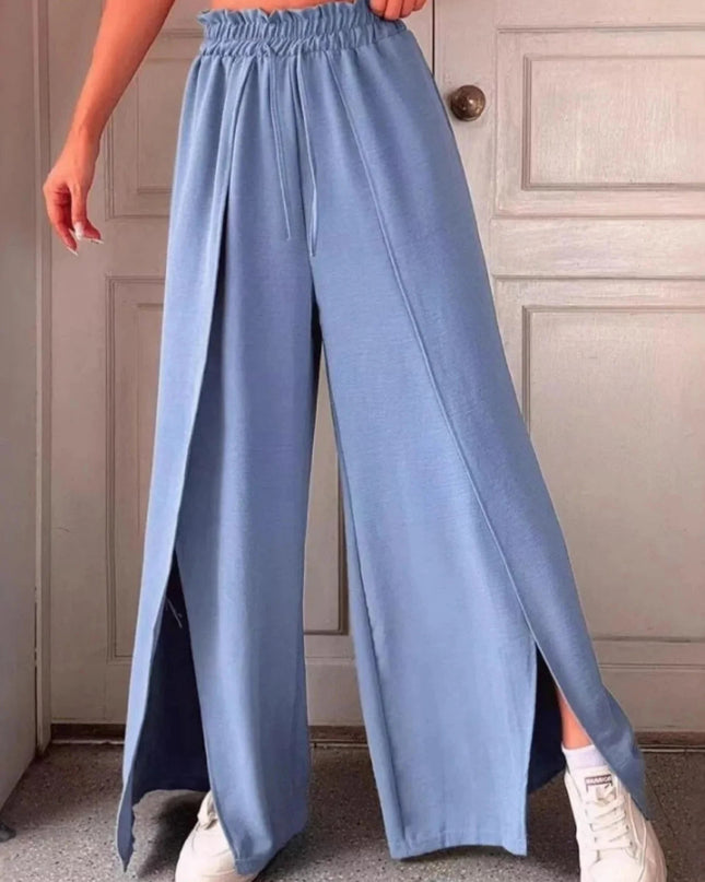 Slit Wide Leg Pants - Trendsi