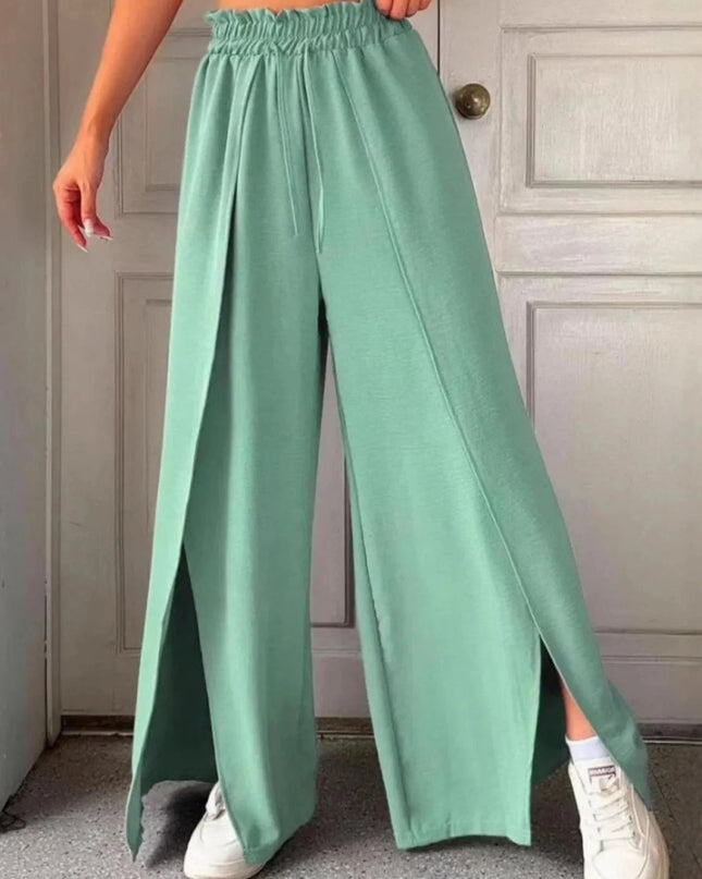 Slit Wide Leg Pants - Trendsi
