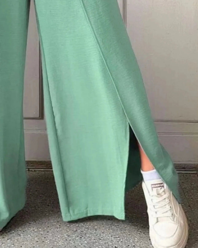 Slit Wide Leg Pants - Trendsi