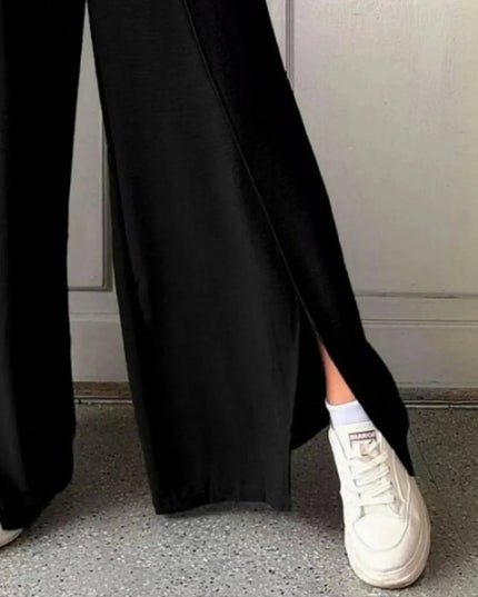 Slit Wide Leg Pants - Trendsi