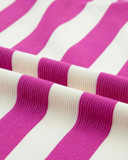 Stripe Cap Sleeve Pocketed Shift Tee Dress - Trendsi