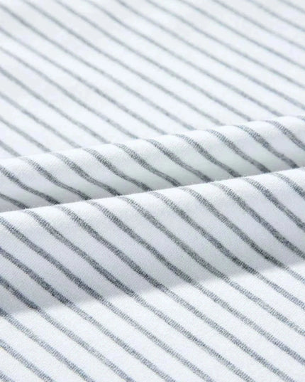 Stripe Floral Insert Sleeves Contrast Round Neck Tee - Trendsi