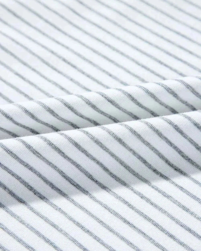 Stripe Floral Insert Sleeves Contrast Round Neck Tee - Trendsi