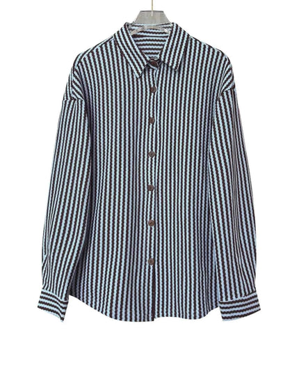Striped Button - Down Casual Shirt - Trendsi