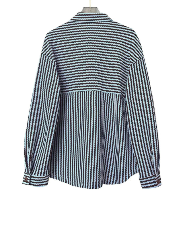Striped Button - Down Casual Shirt - Trendsi
