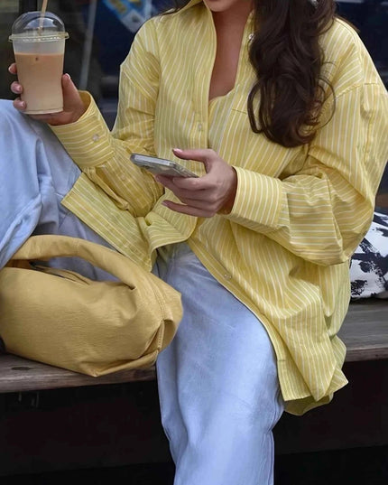 Striped Button - Down Shirt for Effortless Style and Comfort - Trendsi