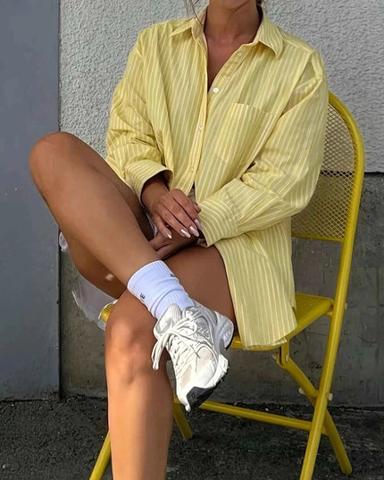 Striped Button - Down Shirt for Effortless Style and Comfort - Trendsi