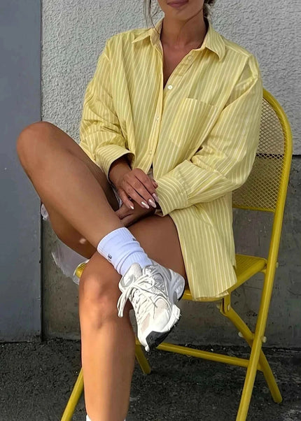 Striped Button - Down Shirt for Effortless Style and Comfort - Trendsi