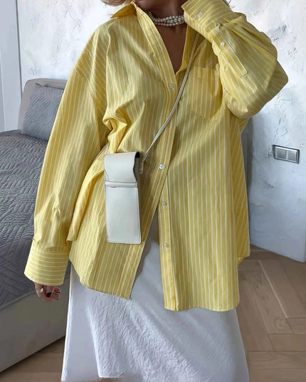 Striped Button - Down Shirt for Effortless Style and Comfort - Trendsi