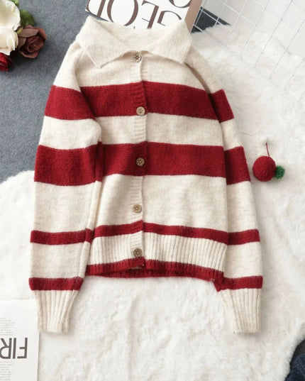 Striped Button - Up Cozy Cardigan - Trendsi