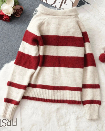 Striped Button - Up Cozy Cardigan - Trendsi