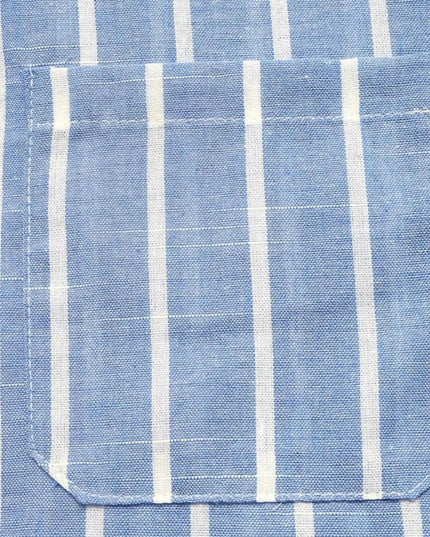 Striped Oversized Button - Down Shirt - Trendsi