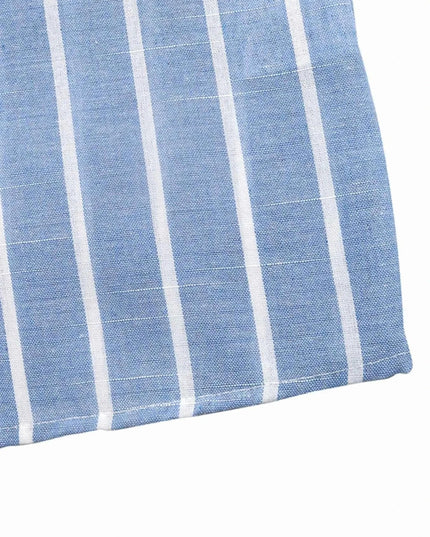 Striped Oversized Button - Down Shirt - Trendsi