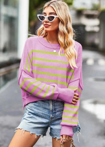 Striped Slit Sweater