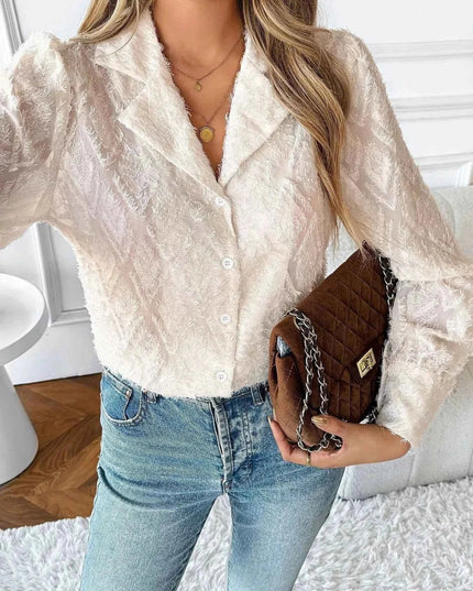 Textured Long Sleeve Shirt for Versatile Style and Comfort - Trendsi