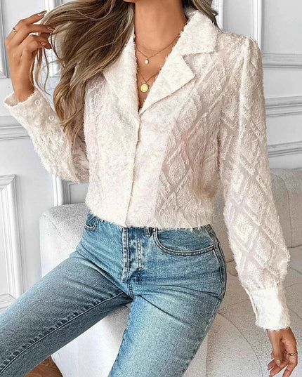 Textured Long Sleeve Shirt for Versatile Style and Comfort - Trendsi