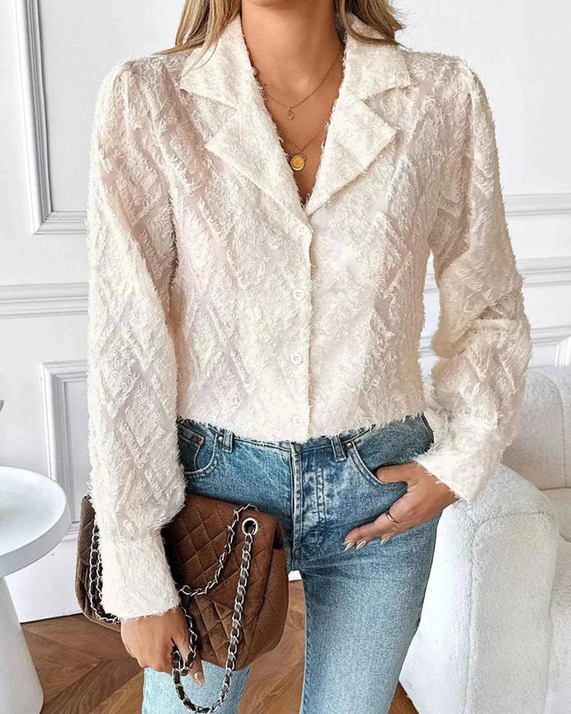 Textured Long Sleeve Shirt for Versatile Style and Comfort - Trendsi