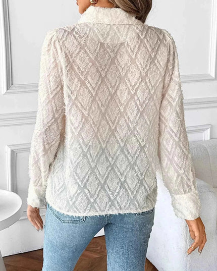 Textured Long Sleeve Shirt for Versatile Style and Comfort - Trendsi