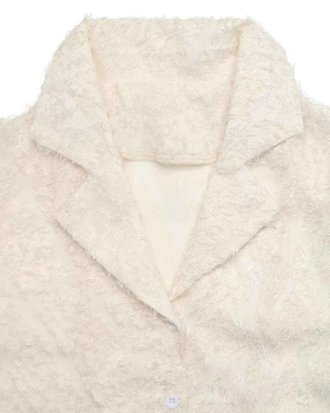 Textured Long Sleeve Shirt for Versatile Style and Comfort - Trendsi