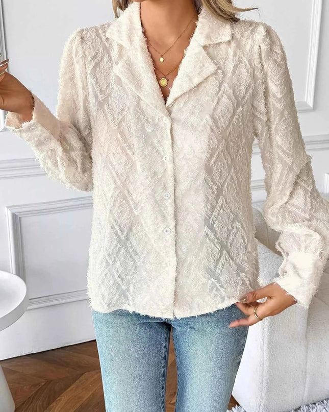 Textured Long Sleeve Shirt for Versatile Style and Comfort - Trendsi
