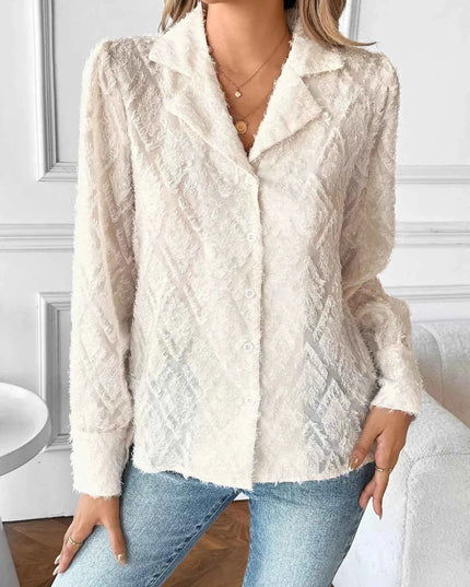 Textured Long Sleeve Shirt for Versatile Style and Comfort - Trendsi