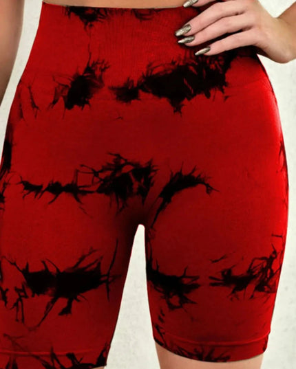 Tie - Dye High Waist Active Shorts - Trendsi