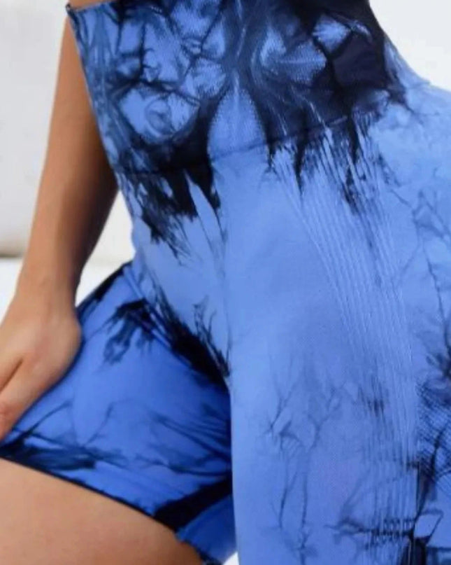 Tie - Dye High Waist Active Shorts - Trendsi