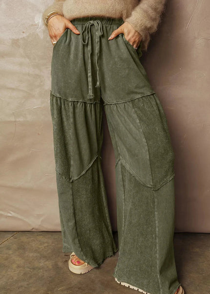 Tiered Wide Leg Pants - Trendsi