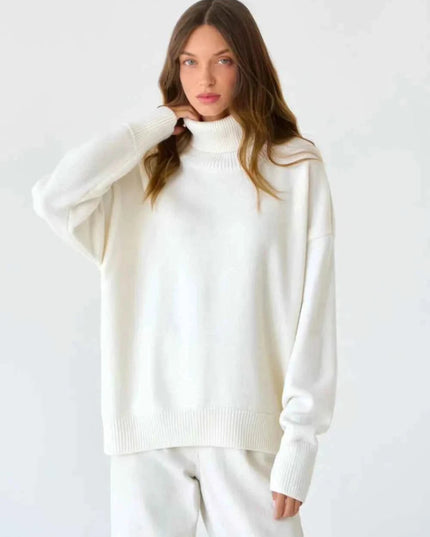 Turtleneck Long Sleeve Sweater - Trendsi