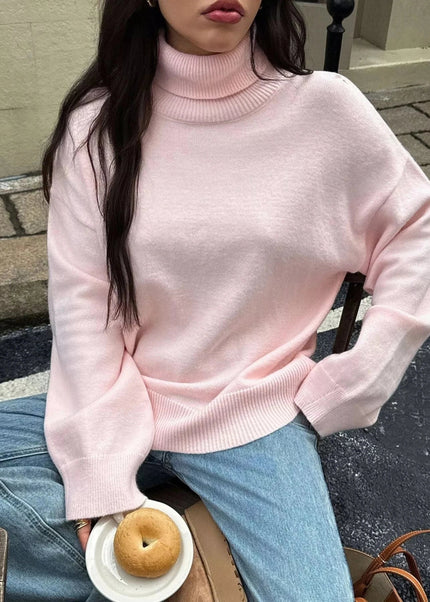 Turtleneck Long Sleeve Sweater - Trendsi
