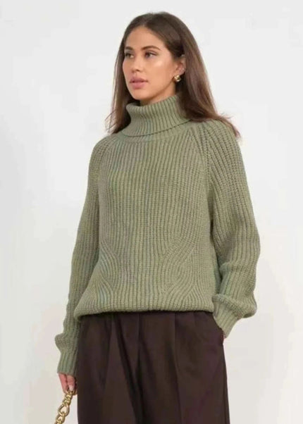 Turtleneck Long Sleeve Sweater - Trendsi