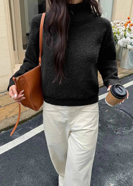 Turtleneck Long Sleeve Sweater - Trendsi