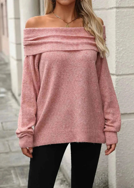 Turtleneck Long Sleeve Sweater - Trendsi