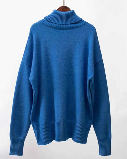 Turtleneck Long Sleeve Sweater - Trendsi