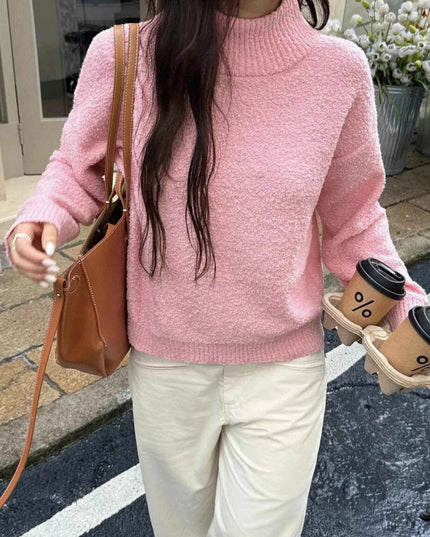 Turtleneck Long Sleeve Sweater - Trendsi